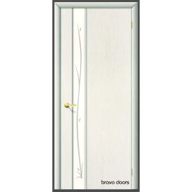 Дверное полотно с покрытием ламинат  ДО "Стиль -1" Ветка 0,6м  (бел.дуб)