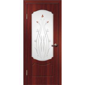 Дверное полотно с покрытием ПВХ  ДО "Кэрол" рис/фьюз. 0,6м  (итал.орех)