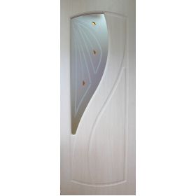 Дверное полотно с покрытием ПВХ  ДО "Лаура" 0,6м  (белый дуб)